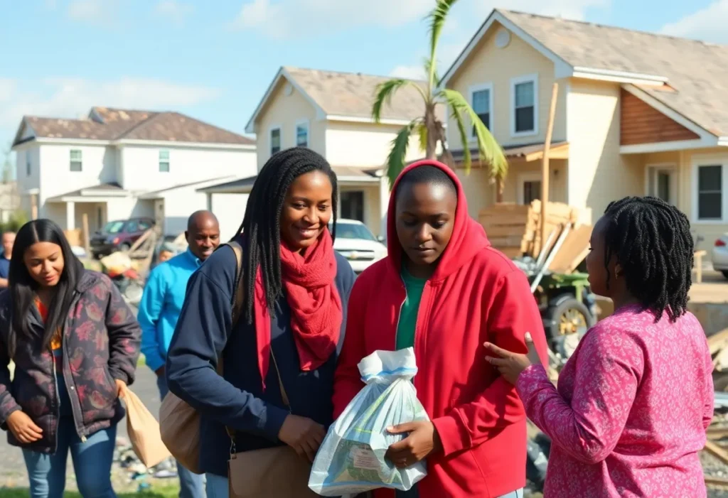 Residents at a recovery event in Greenwood post-Hurricane Helene