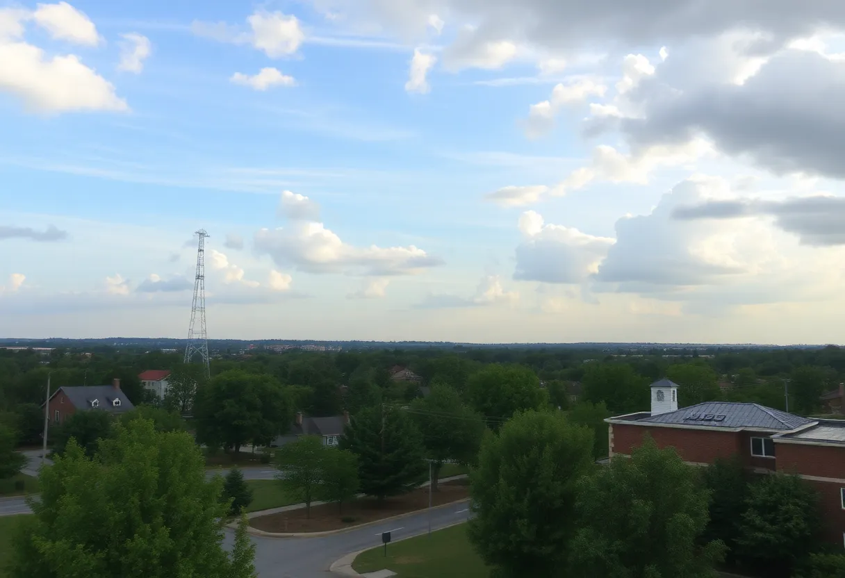 Partly cloudy morning in Greenwood, SC