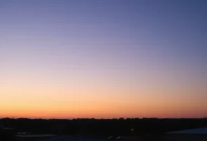 Clear evening sky over Greenwood SC