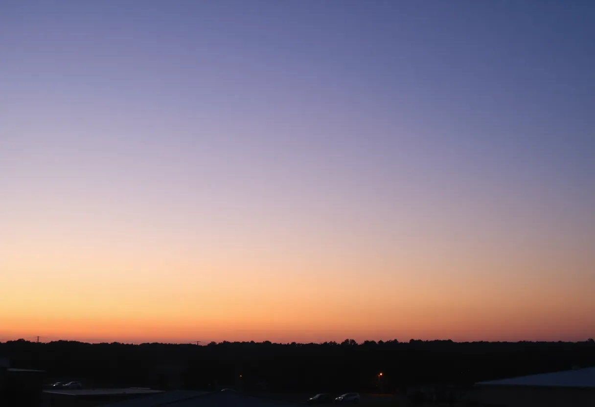 Clear evening sky over Greenwood SC