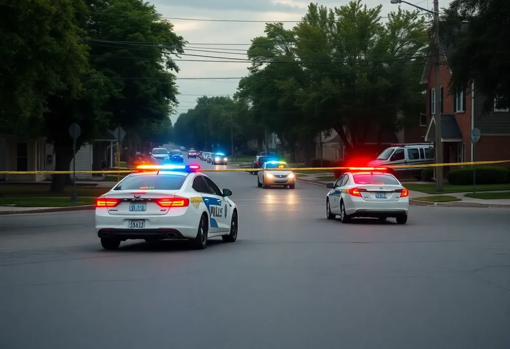 Police investigating a shooting scene in Greenwood