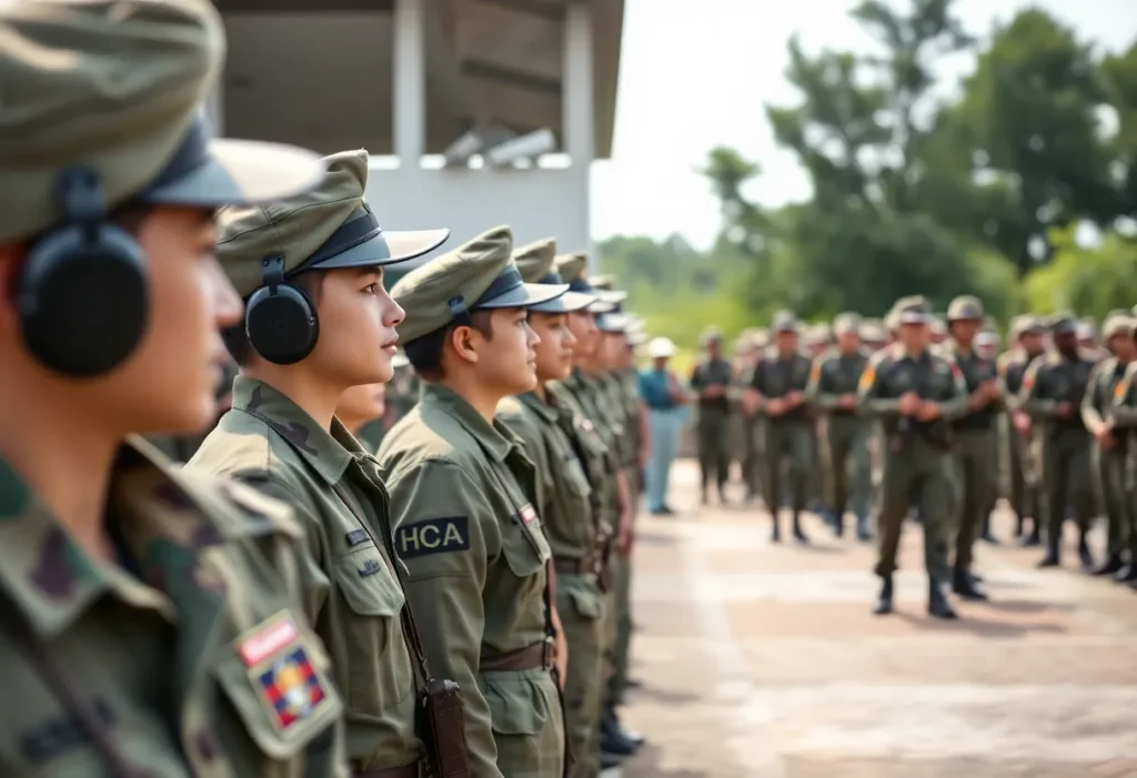 Cadets in ROTC training at Fort Sill, Oklahoma.