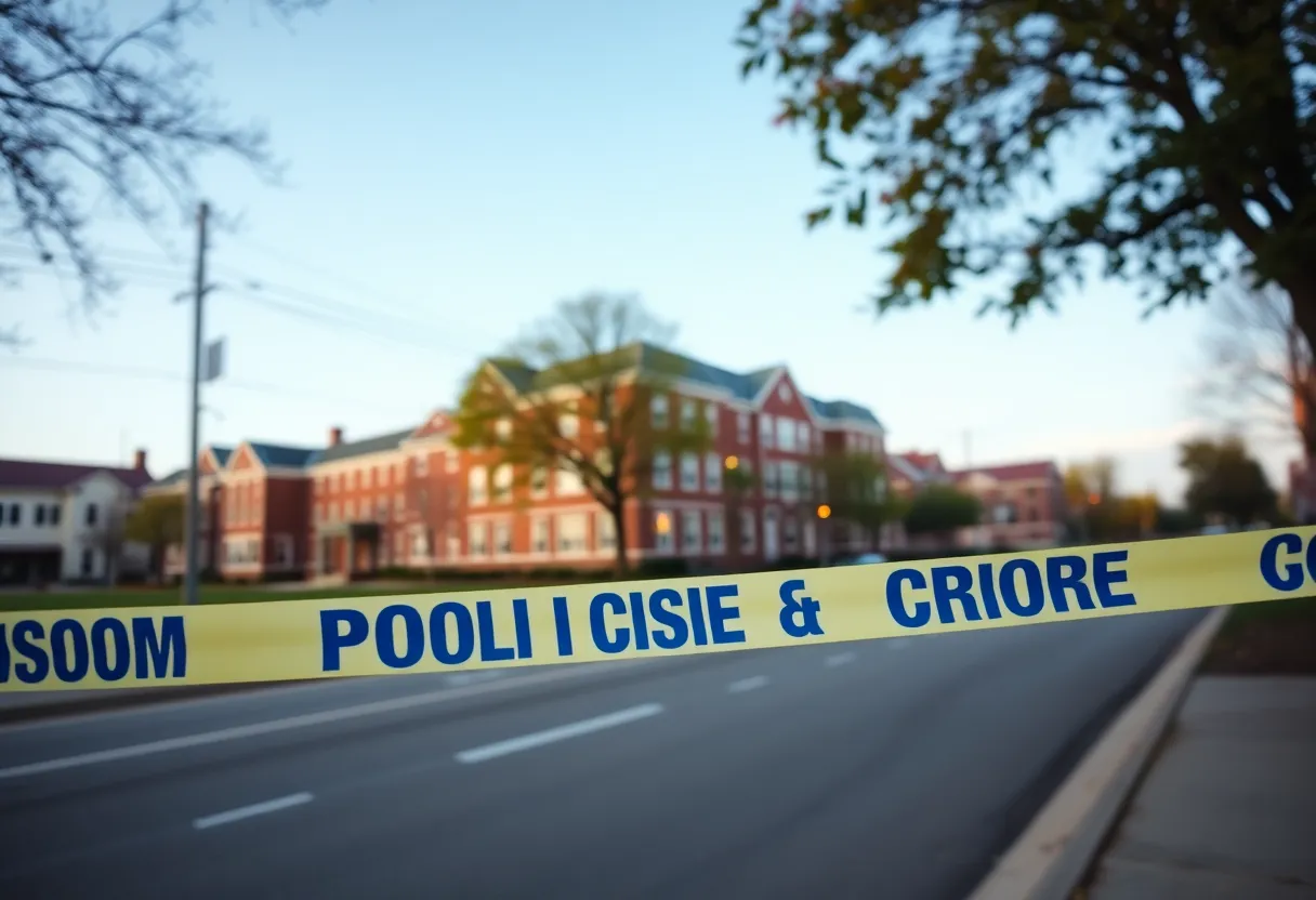 Location of the shooting investigation near Lander University