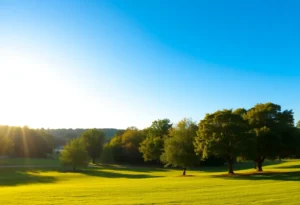 A beautiful sunny day in Greenwood, SC with clear skies.