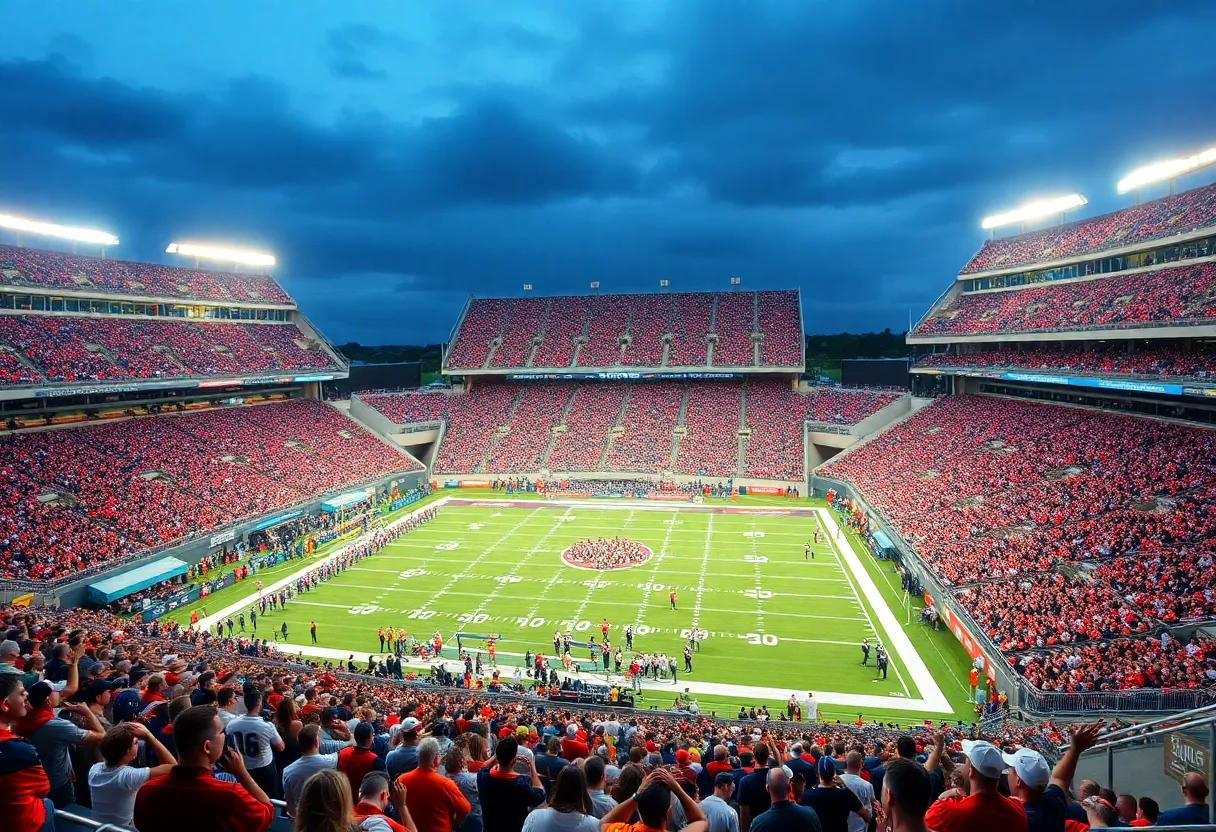 Fans at the Syracuse football game