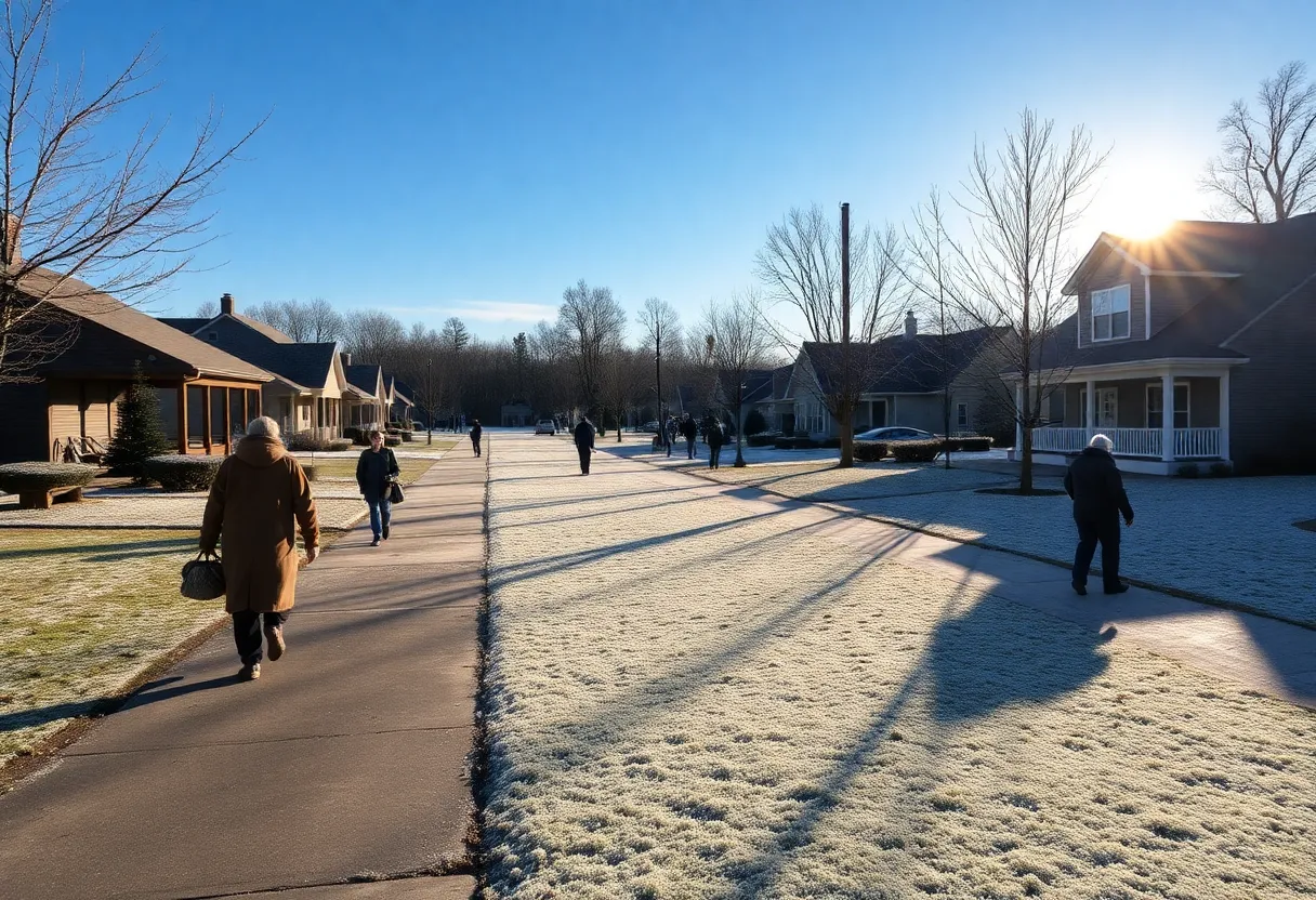 Winter morning in Greenwood SC with clear skies and frost.