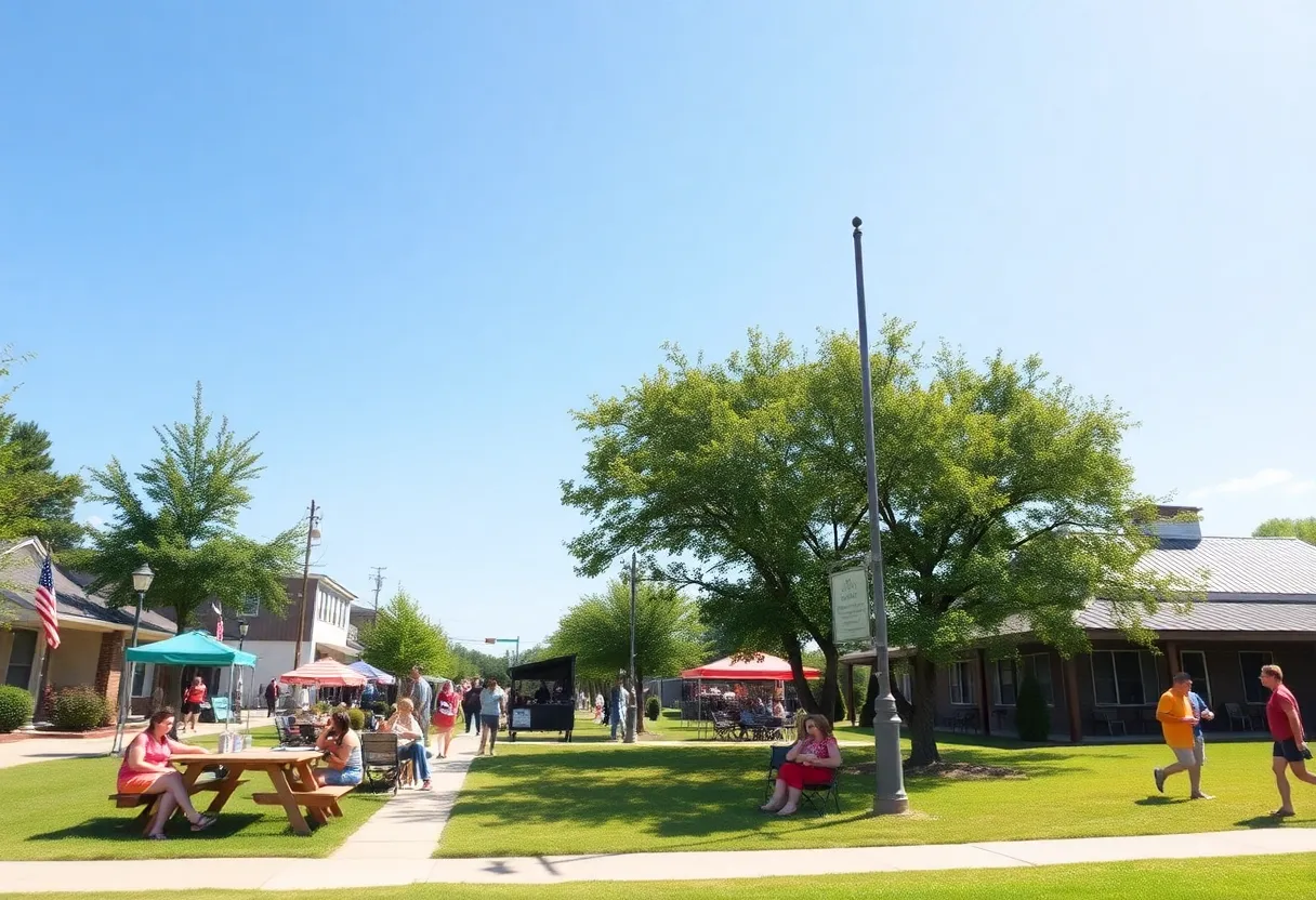 Bright and sunny day in Greenwood, South Carolina with clear skies