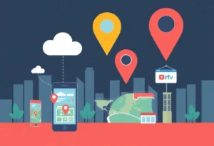 Geolocation targeting concept in digital marketing.