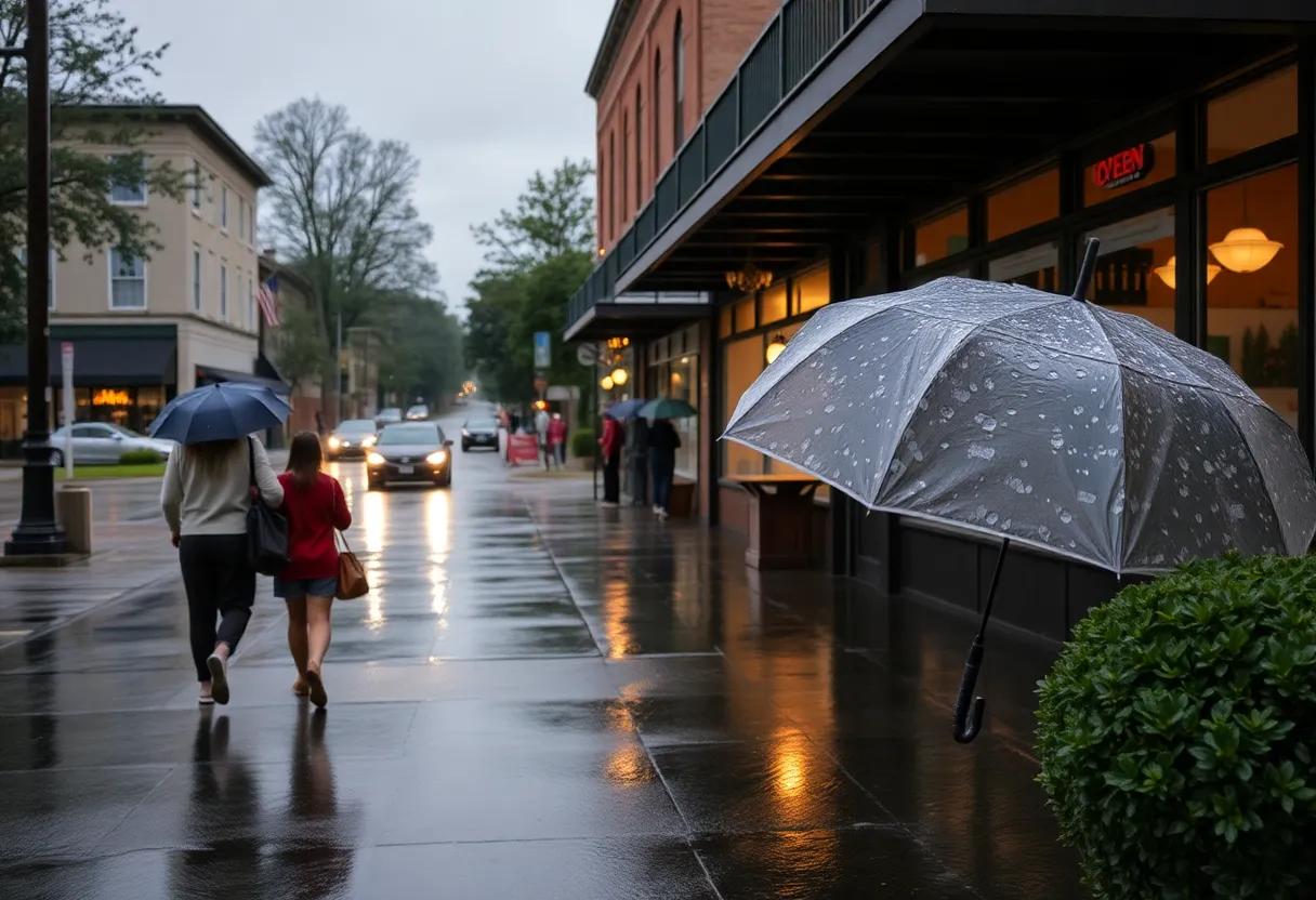 Overcast sky and rain in Greenwood SC