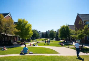 People enjoying a sunny day in Greenwood SC park