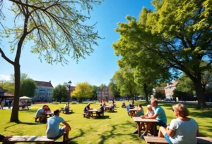 Families enjoying a sunny day in a park in Greenwood, SC