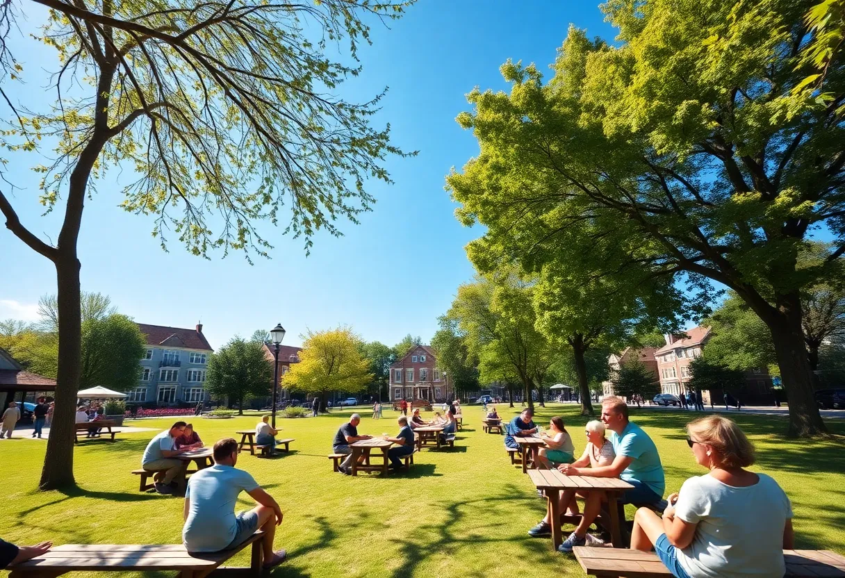 Families enjoying a sunny day in a park in Greenwood, SC