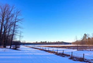 A clear winter morning scene in Greenwood, SC.