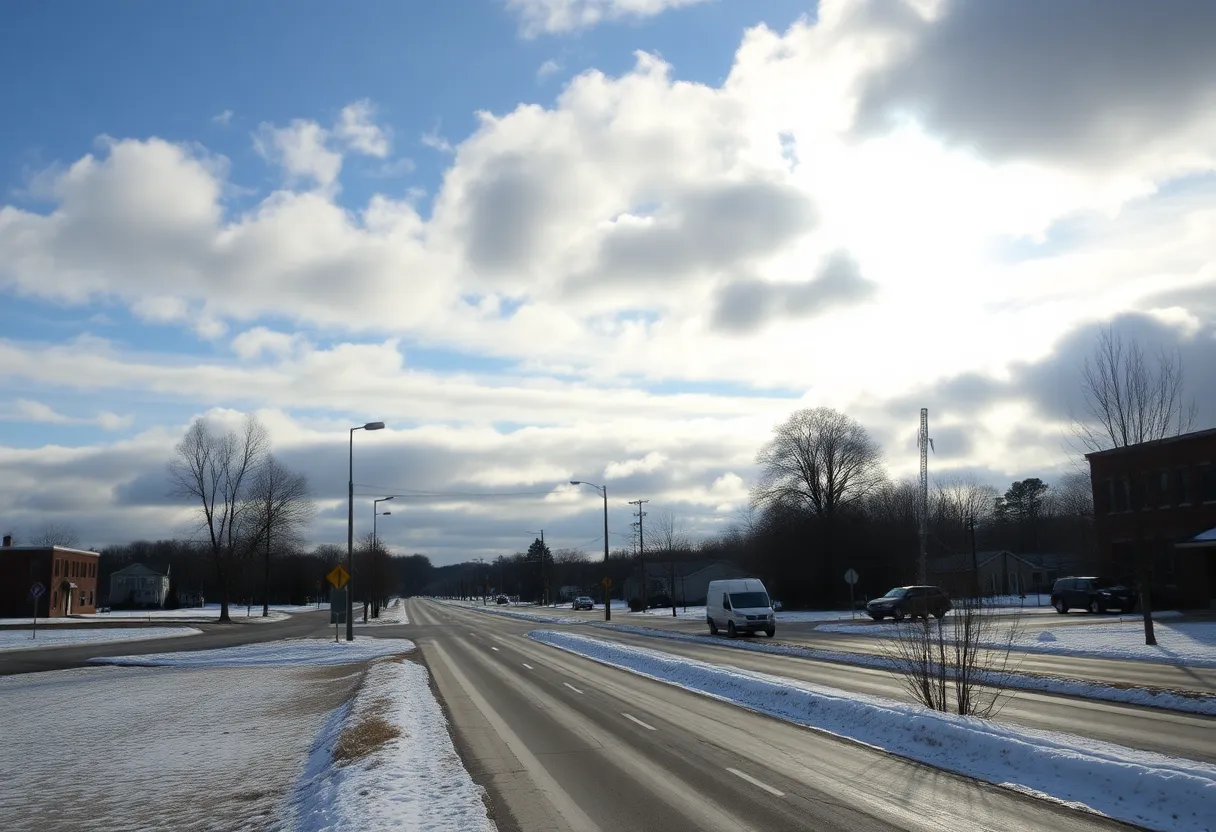 Winter weather in Greenwood, SC showing sunny and cloudy conditions