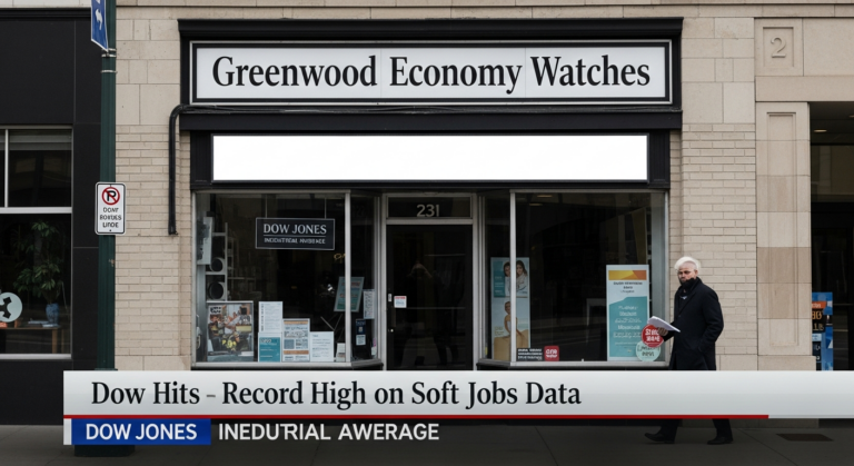 Greenwood Economy Watches as Dow Hits Record High on Soft Jobs Data