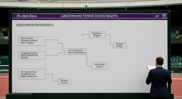 Greenwood Tennis Enthusiasts Track Wimbledon Men's Singles Bracket