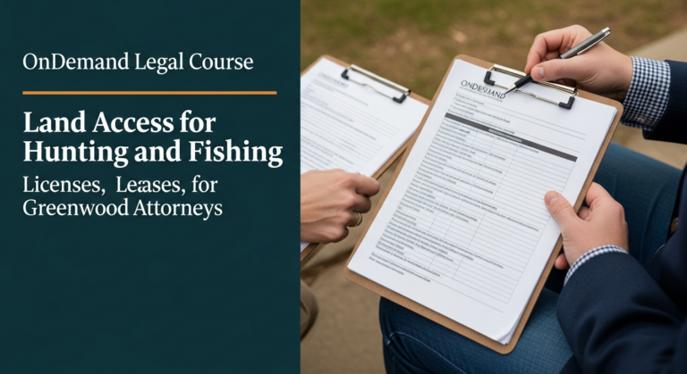 OnDemand Legal Course on Land Access for Hunting and Fishing Holds Relevance for Greenwood Attorneys
