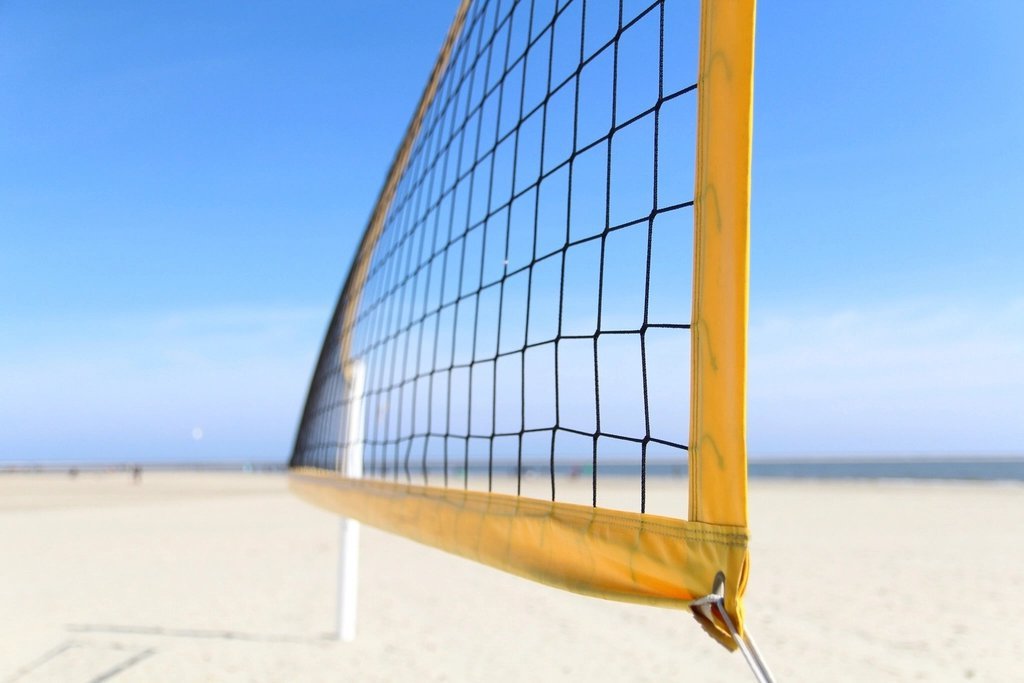 Volleyball net against the sky