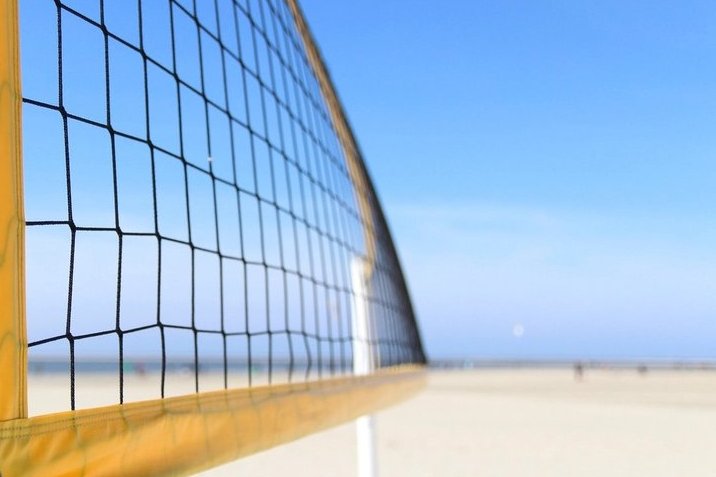 Volleyball net against the sky