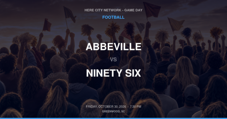 Abbeville vs. Ninety Six — Football Game Day — Ninety Six, SC — Oct 30, 2026