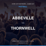 ABBEVILLE vs THORNWELL FOOTBALL game day graphic - Greenwood, SC