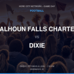 CALHOUN FALLS CHARTER vs DIXIE FOOTBALL game day graphic - Greenwood, SC