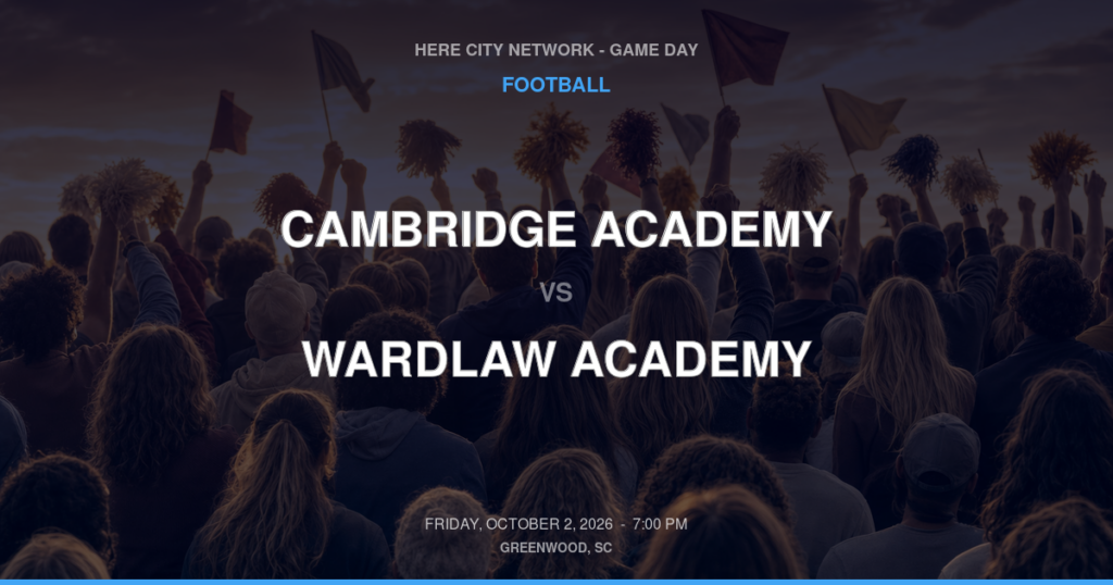 Cambridge Academy vs. Wardlaw Academy — Football Game Day — Johnston, SC — Oct 2, 2026