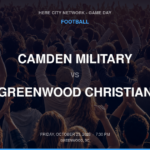 CAMDEN MILITARY vs GREENWOOD CHRISTIAN FOOTBALL game day graphic - Greenwood, SC