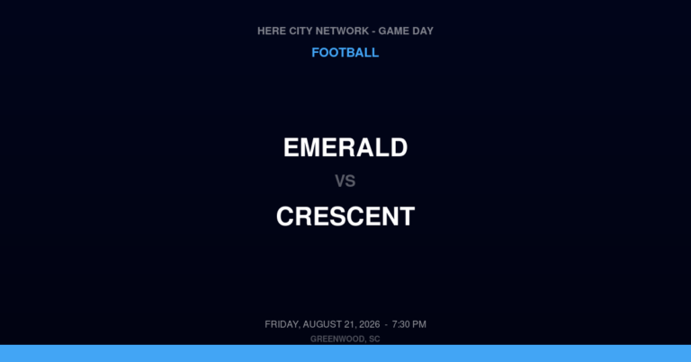 Emerald vs. Crescent — Football Game Day — Greenwood, SC — Aug 21, 2026