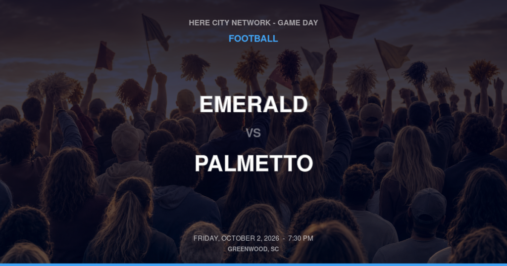 Emerald vs. Palmetto — Football Game Day — Williamston, SC — Oct 2, 2026