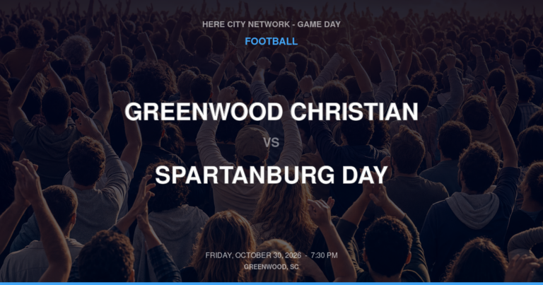 Greenwood Christian vs. Spartanburg Day — Football Game Day — Spartanburg, SC — Oct 30, 2026
