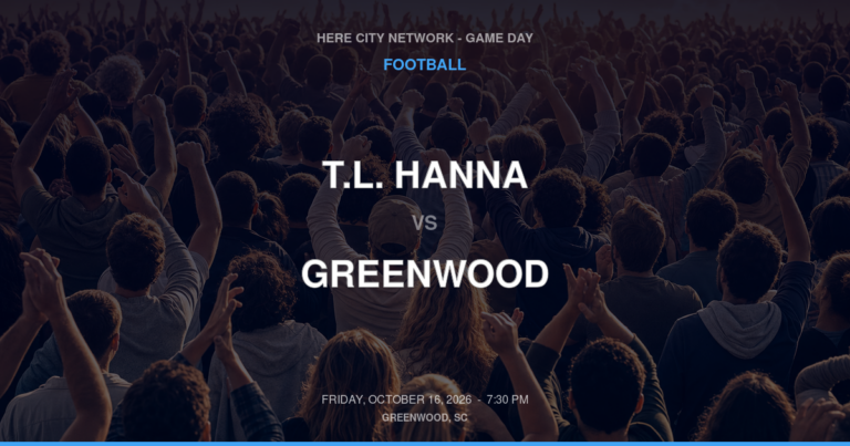 T.L. Hanna vs. Greenwood — Football Game Day — Greenwood, SC — Oct 16, 2026