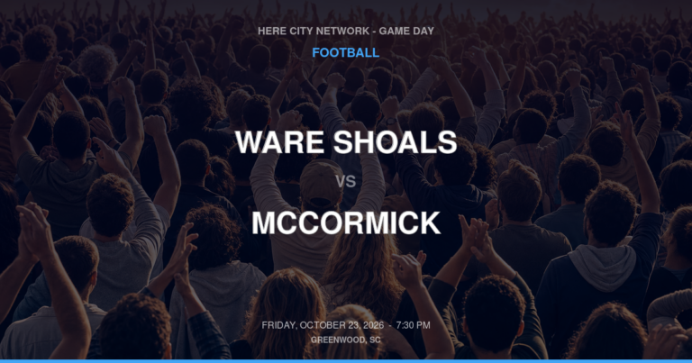 Ware Shoals vs. McCormick — Football Game Day — McCormick, SC — Oct 23, 2026